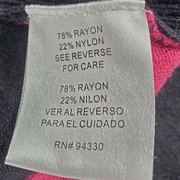 💜One A Maroon Boysenberry & Black Striped Cowl Neck Sweater Medium - Picture 7 of 9